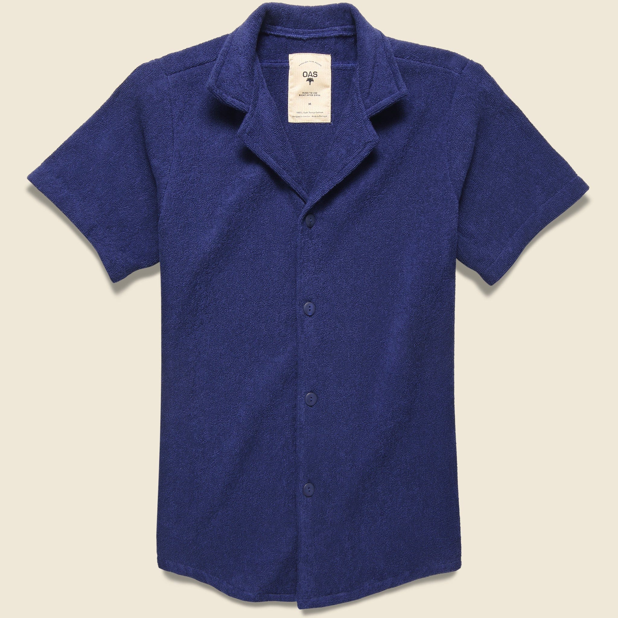 Solid Terry Shirt - Navy - OAS - STAG Provisions - Tops - S/S Woven - Solid