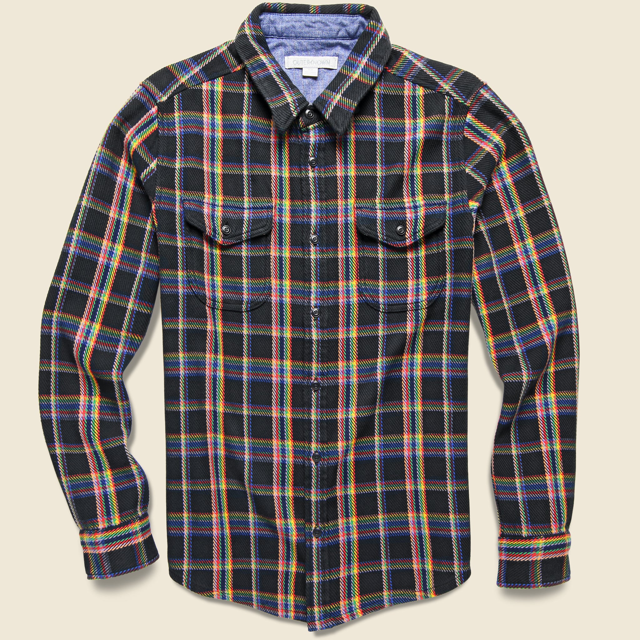 Blanket Shirt - True Black Rainbow Plaid - Outerknown - STAG Provisions - Tops - L/S Woven - Plaid