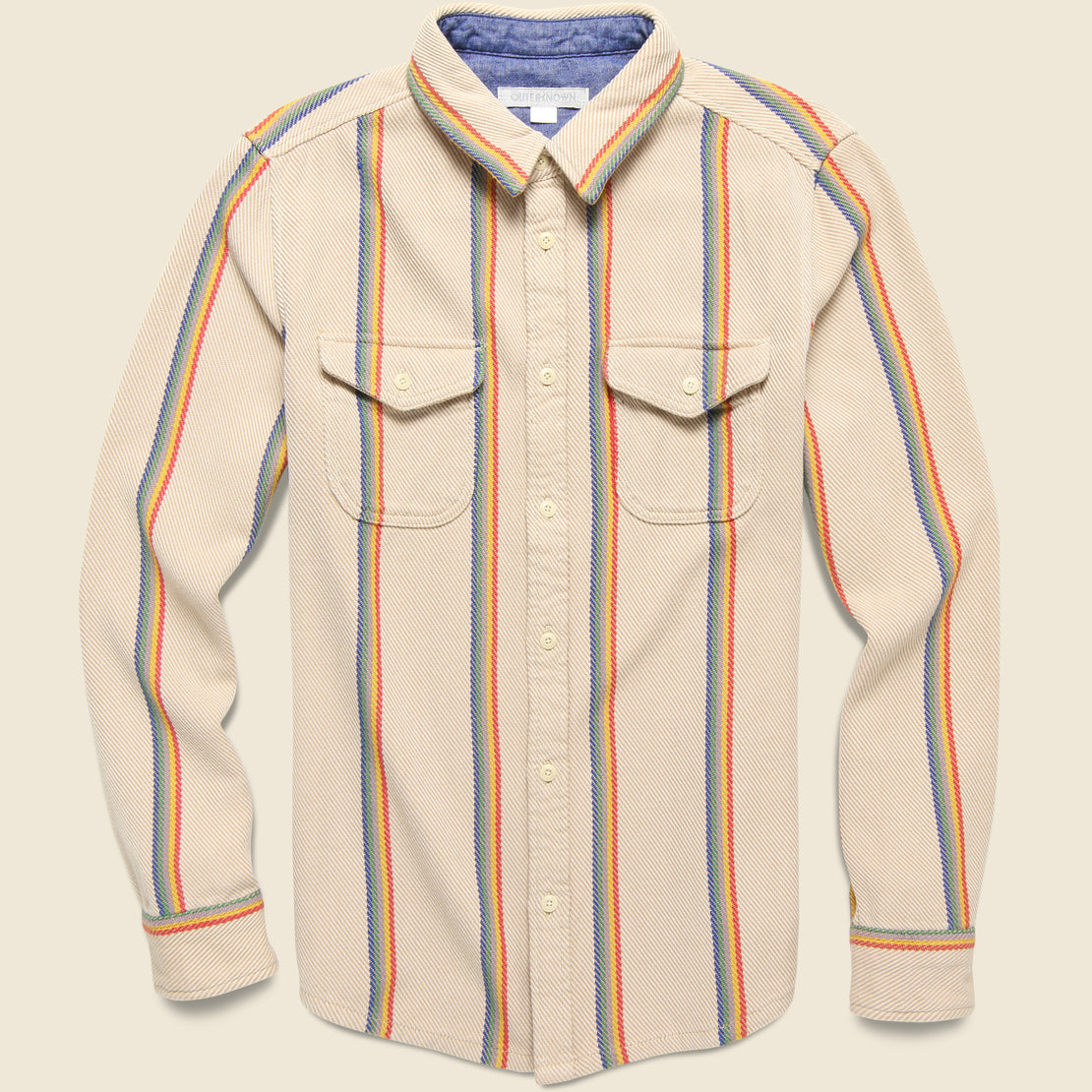 Outerknown Blanket Shirt - Wheat Rainbow Stripe