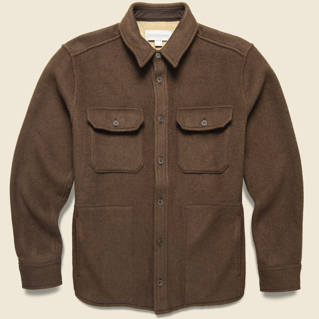 Outerknown Draper Wool Shirt Jacket - Bark