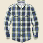 Blanket Shirt - Marine Felize Plaid - Outerknown - STAG Provisions - Tops - L/S Woven - Plaid