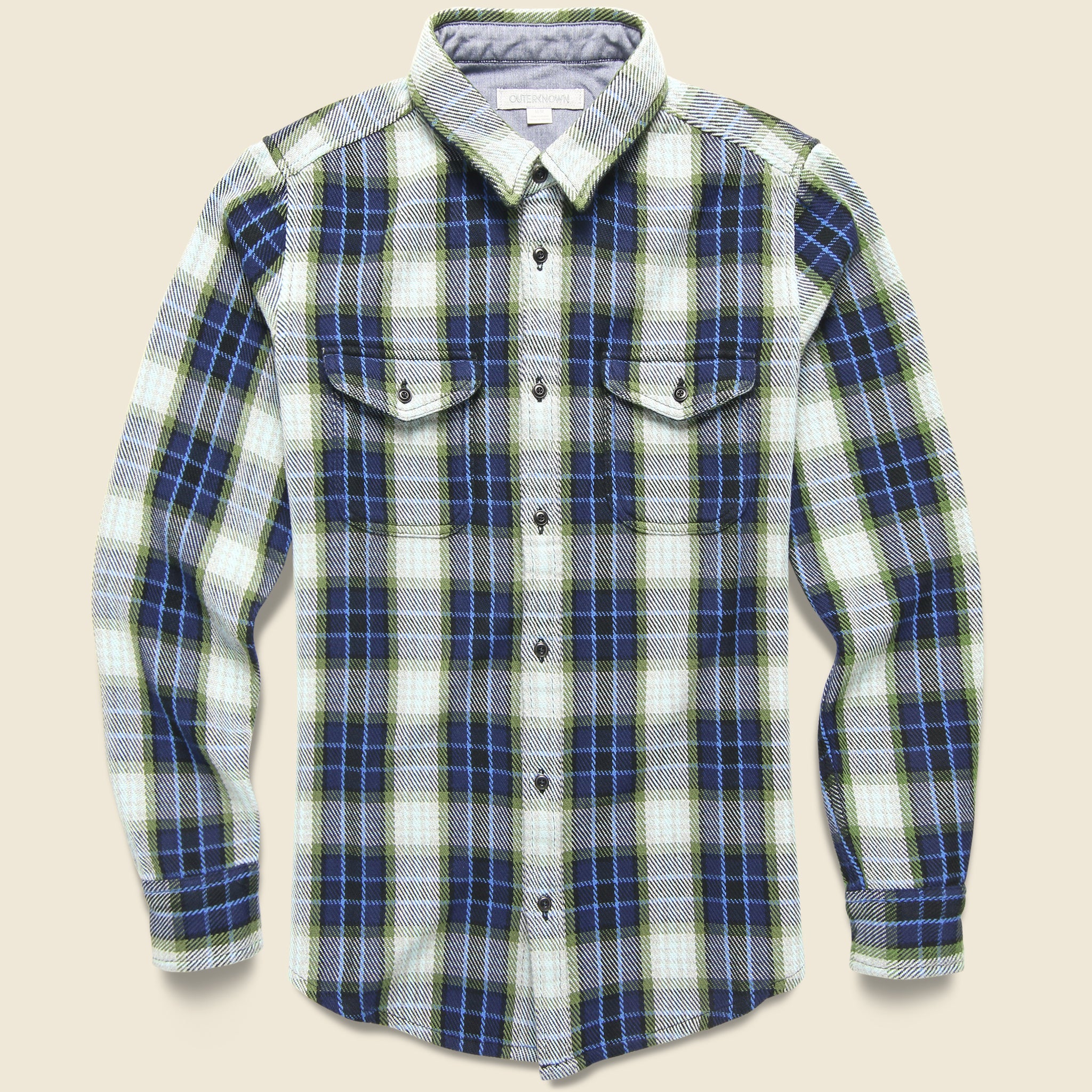 Blanket Shirt - Marine Felize Plaid - Outerknown - STAG Provisions - Tops - L/S Woven - Plaid