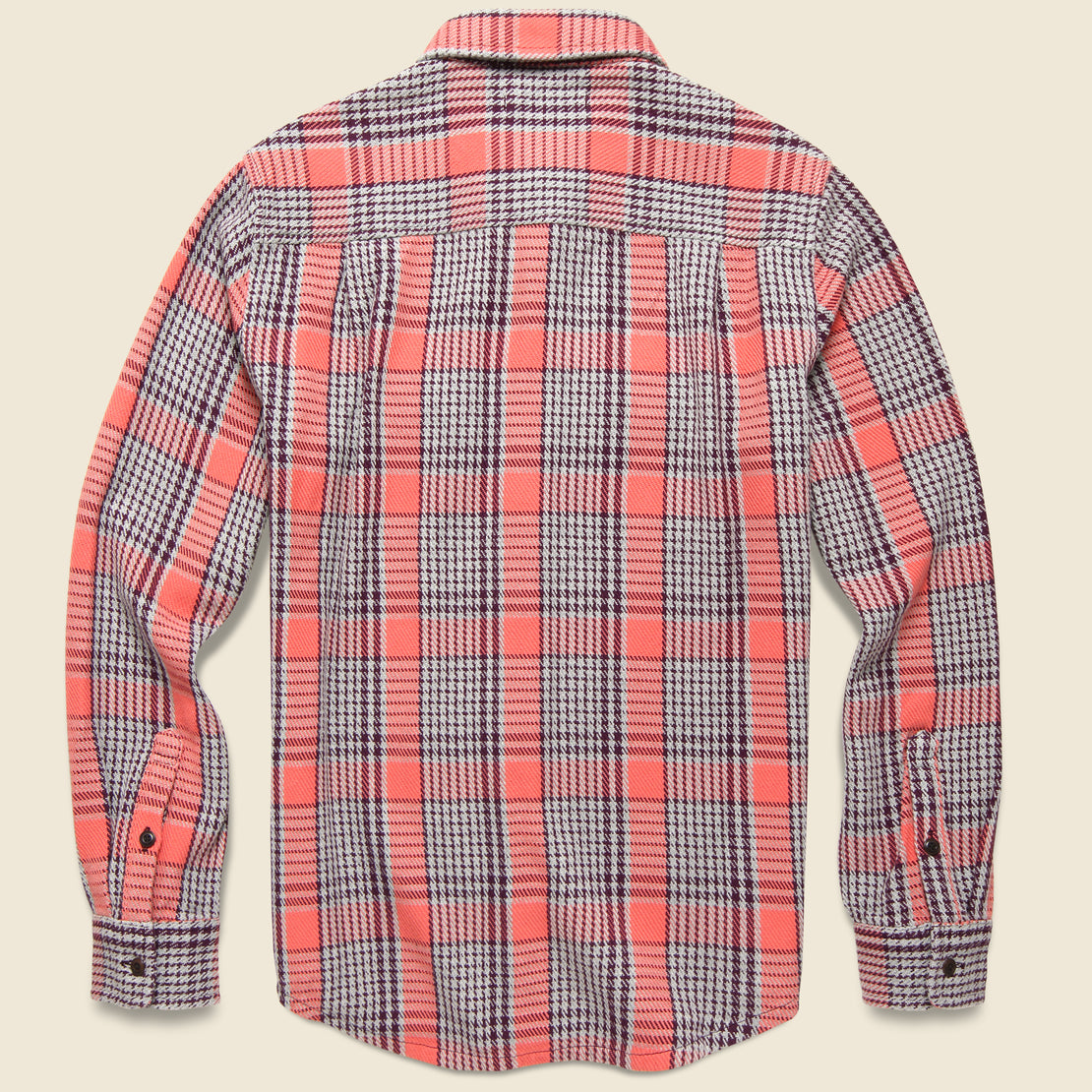 Blanket Shirt - Bright Coral Graph Plaid - Outerknown - STAG Provisions - Tops - L/S Woven - Plaid