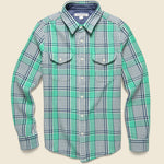 Blanket Shirt - Sea Green Graph Plaid - Outerknown - STAG Provisions - Tops - L/S Woven - Plaid