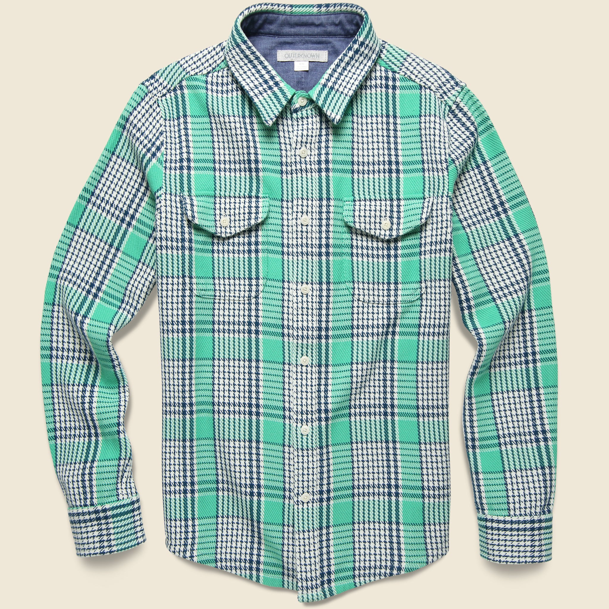 Blanket Shirt - Sea Green Graph Plaid - Outerknown - STAG Provisions - Tops - L/S Woven - Plaid