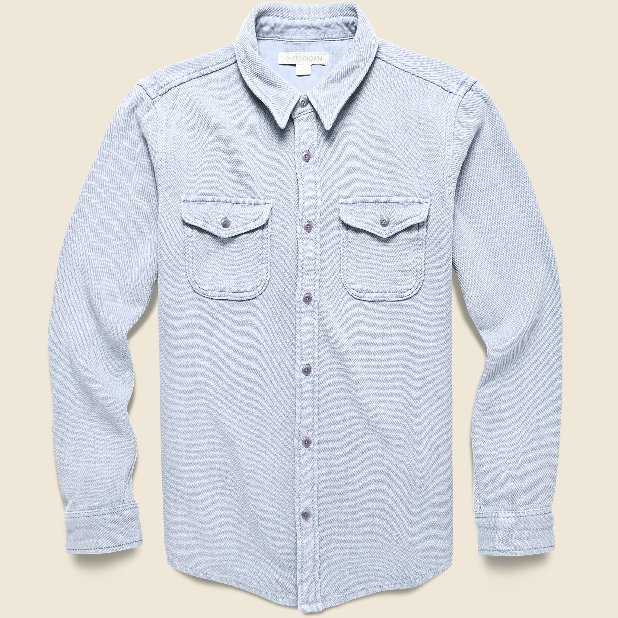 Chroma Blanket Shirt - Heather Blue - Outerknown - STAG Provisions - Tops - L/S Woven - Solid