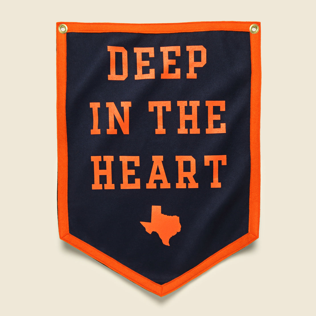 Oxford Pennant DEEP IN THE HEART Camp Flag - Navy/Red