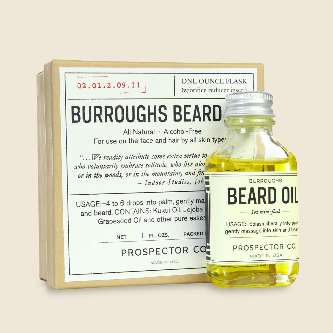 Burroughs Beard Oil - Prospector Co. - STAG Provisions - Home - Chemist - Skin Care