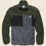 P Bear Colour Block Borg Zip Thru Jacket - Castlerock - Penfield - STAG Provisions - Outerwear - Coat / Jacket