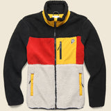 P Bear Colour Block Borg Zip Thru Jacket - Marshmallow - Penfield - STAG Provisions - Outerwear - Coat / Jacket