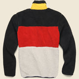 P Bear Colour Block Borg Zip Thru Jacket - Marshmallow - Penfield - STAG Provisions - Outerwear - Coat / Jacket