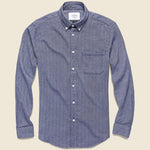 Espiga Herringbone Flannel - Blue - Portuguese Flannel - STAG Provisions - Tops - L/S Woven - Solid