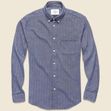 Espiga Herringbone Flannel - Blue - Portuguese Flannel - STAG Provisions - Tops - L/S Woven - Solid