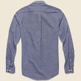 Espiga Herringbone Flannel - Blue - Portuguese Flannel - STAG Provisions - Tops - L/S Woven - Solid