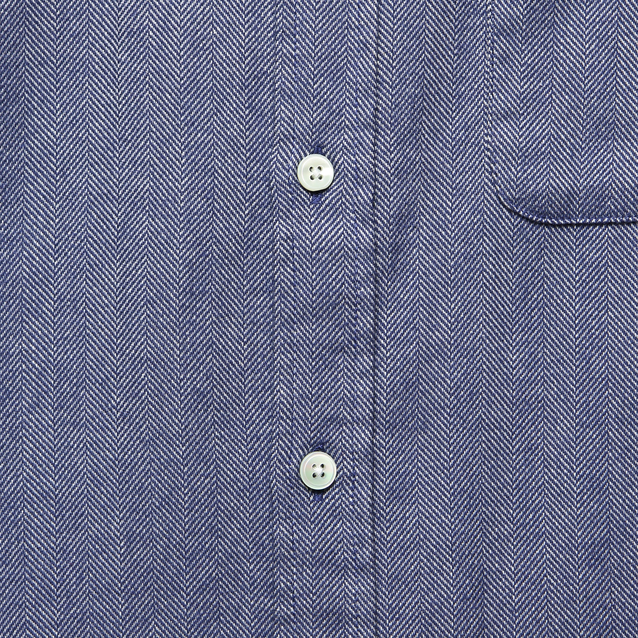 Espiga Herringbone Flannel - Blue - Portuguese Flannel - STAG Provisions - Tops - L/S Woven - Solid