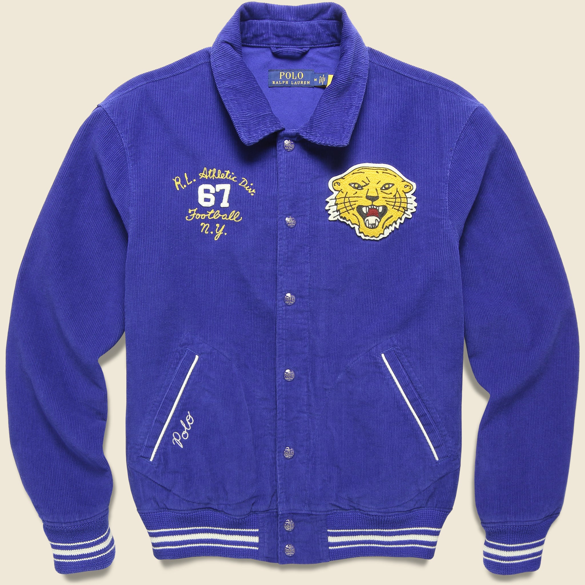 Corduroy Vintage Varsity Jacket - Royal - Polo Ralph Lauren - STAG Provisions - Outerwear - Coat / Jacket