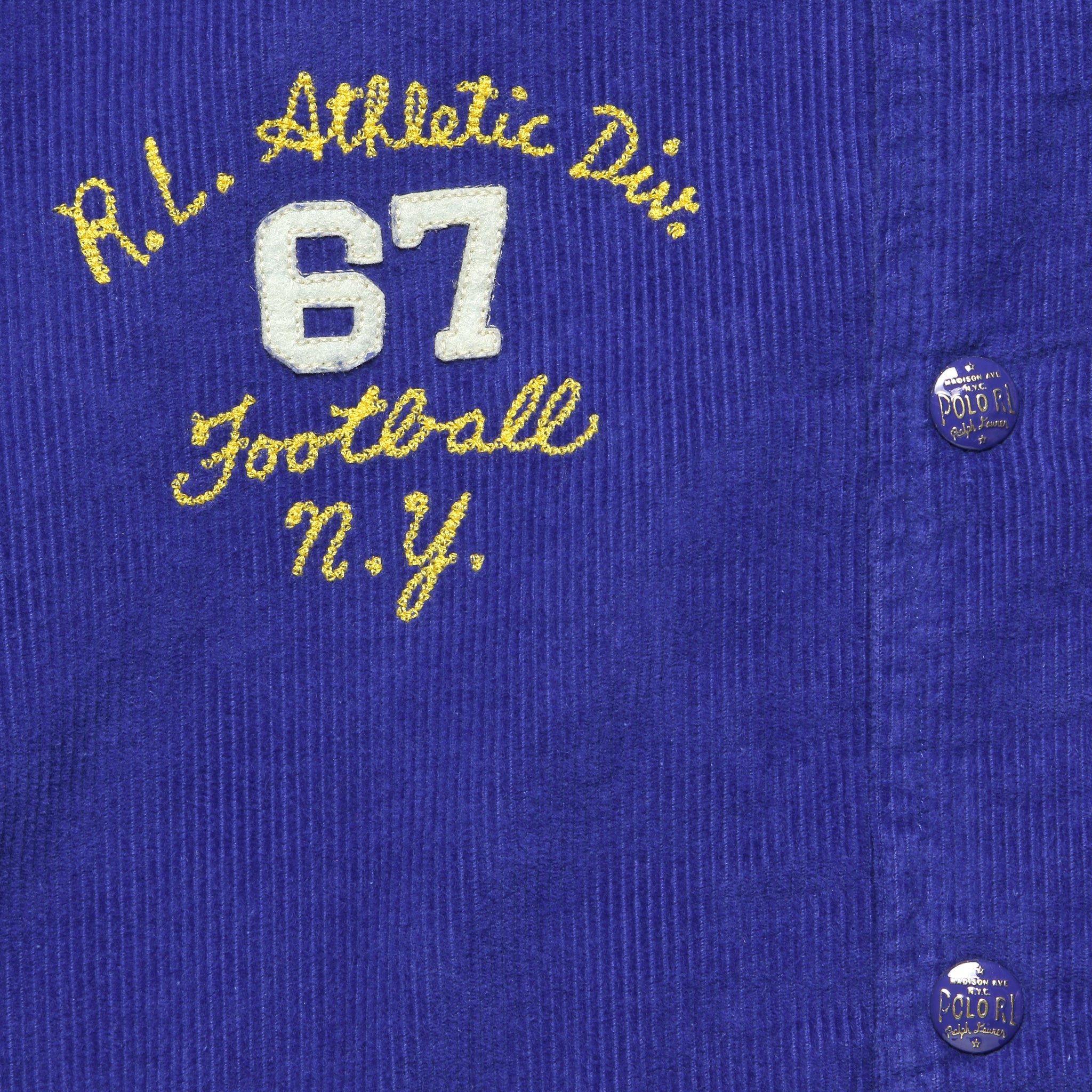 Corduroy Vintage Varsity Jacket - Royal - Polo Ralph Lauren - STAG Provisions - Outerwear - Coat / Jacket