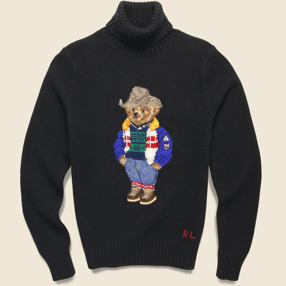Polo Ralph Lauren Holiday Bear Turtleneck Sweater - Black