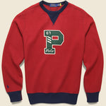 P-Wing Fleece Sweatshirt - Red/Navy - Polo Ralph Lauren - STAG Provisions - Tops - Fleece / Sweatshirt