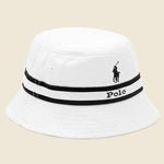 Center Stripe Bucket Hat - White/Navy - Polo Ralph Lauren - STAG Provisions - Accessories - Hats