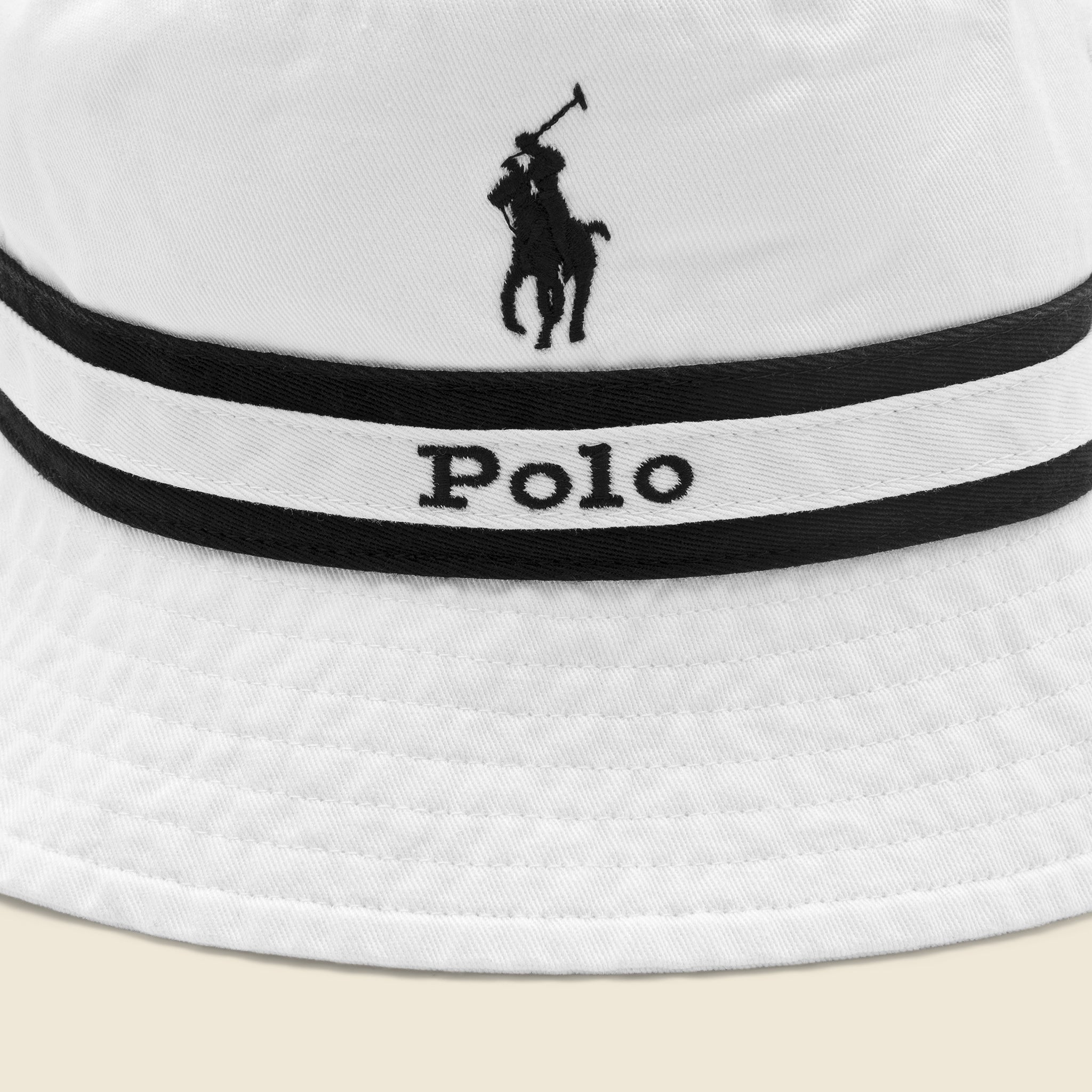 
                          Center Stripe Bucket Hat - White/Navy - Polo Ralph Lauren - STAG Provisions - Accessories - Hats
                        