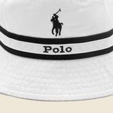 Center Stripe Bucket Hat - White/Navy - Polo Ralph Lauren - STAG Provisions - Accessories - Hats