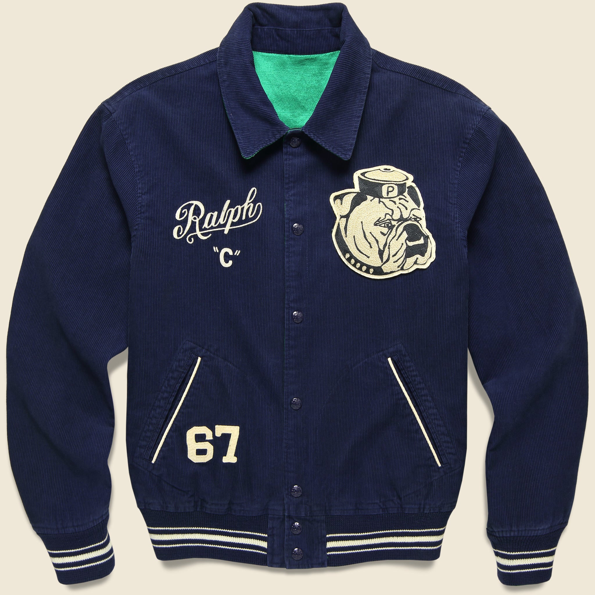 Reversible Varsity Bomber Jacket - Navy/Green - Polo Ralph Lauren - STAG Provisions - Outerwear - Coat / Jacket