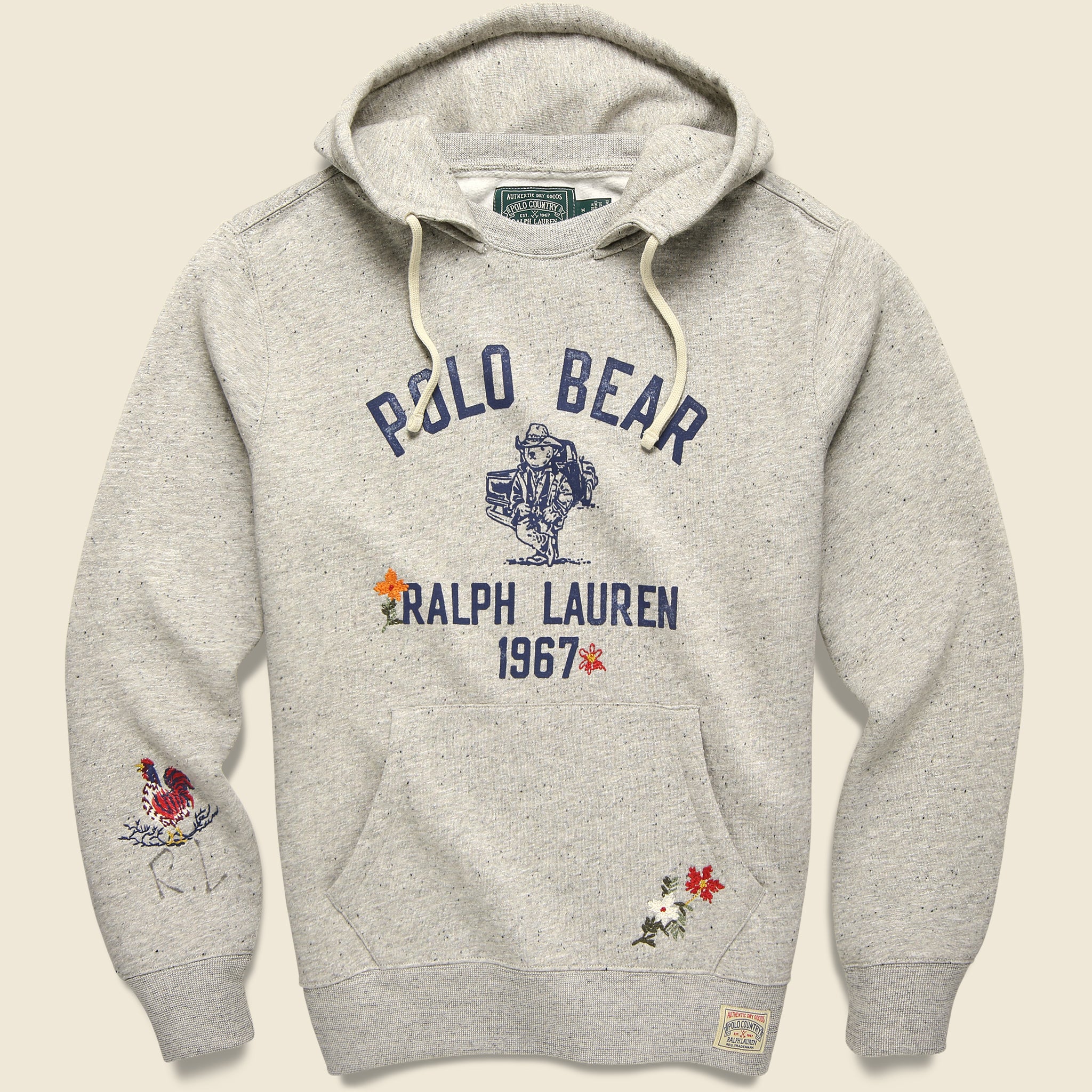 Polo Bear Hoodie - Heather Grey - Polo Ralph Lauren - STAG Provisions - Tops - Fleece / Sweatshirt