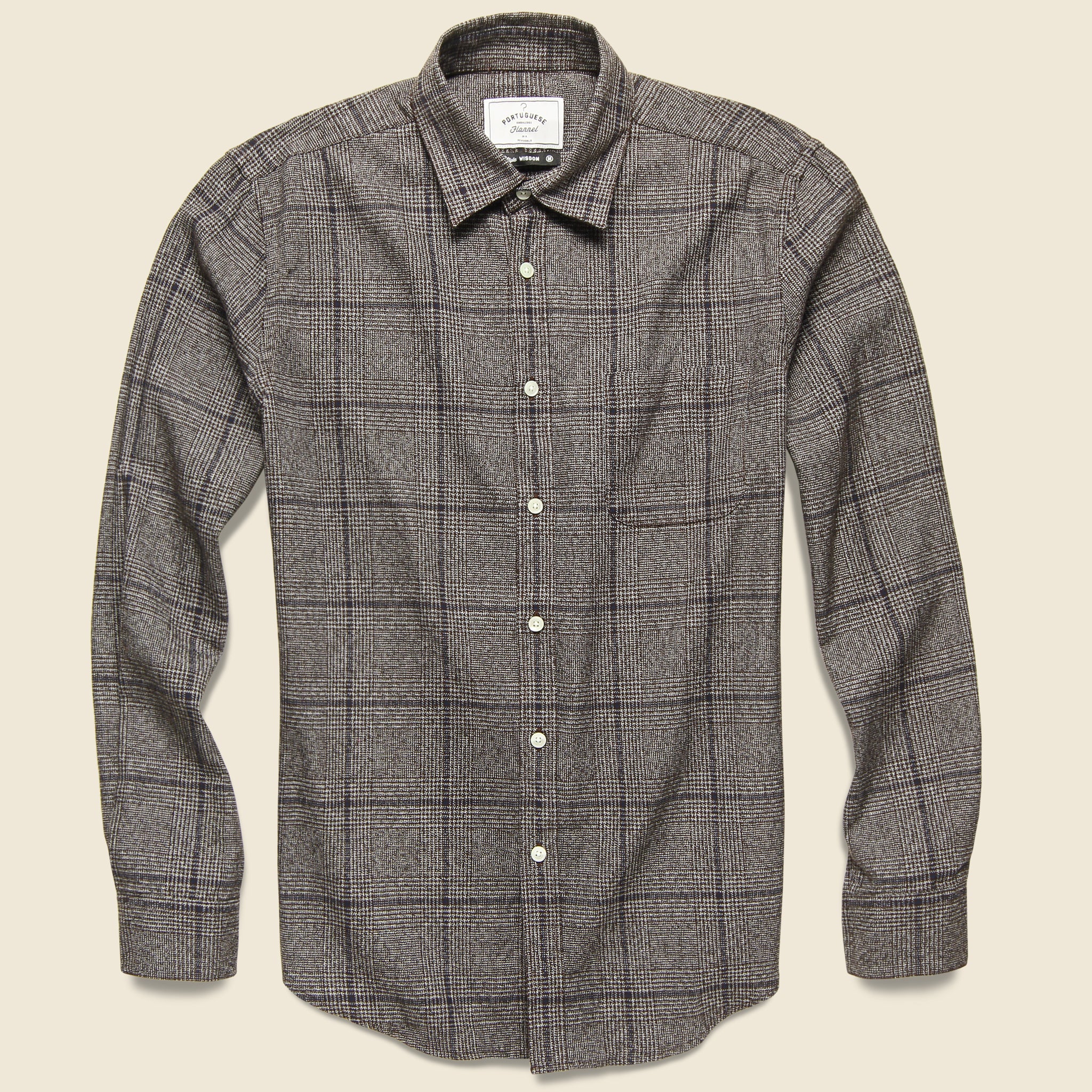 Prince of Wales Flannel - Bordeaux - Portuguese Flannel - STAG Provisions - Tops - L/S Woven - Plaid