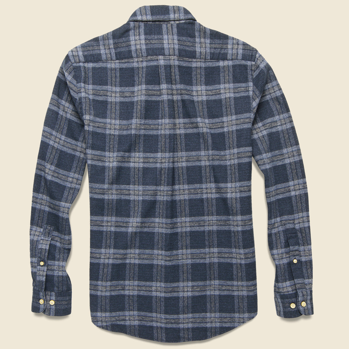 Abstract Check Flannel - Navy/Grey - Portuguese Flannel - STAG Provisions - Tops - L/S Woven - Plaid