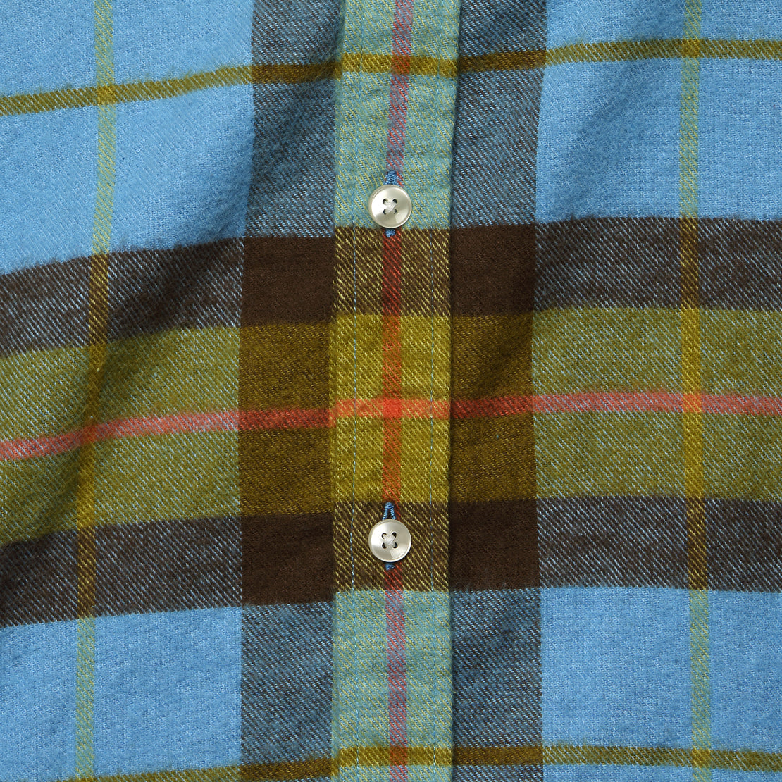 Friendly Check Flannel - Light Blue/Brown - Portuguese Flannel - STAG Provisions - Tops - L/S Woven - Plaid