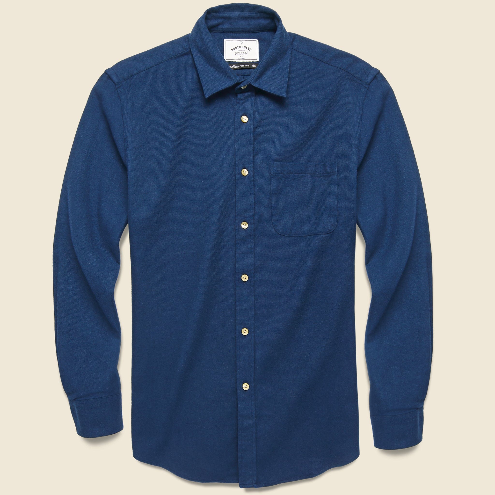 Teca Solid Flannel - French Blue - Portuguese Flannel - STAG Provisions - Tops - L/S Woven - Solid