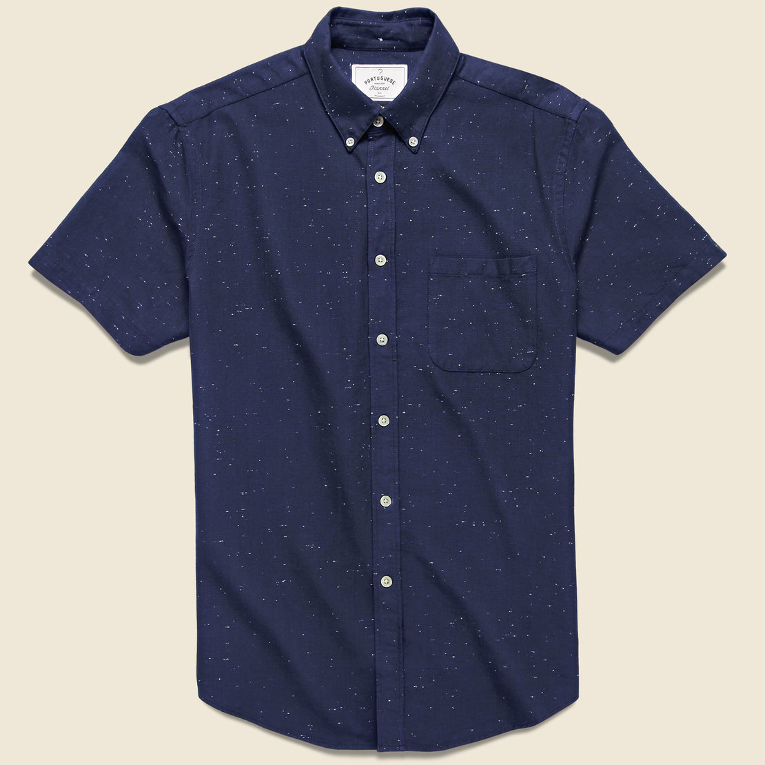 Portuguese Flannel Blur Fleck Shirt - Navy