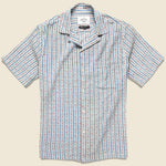 Puerto Geo Stripe Shirt - Light Blue - Portuguese Flannel - STAG Provisions - Tops - S/S Woven - Other Pattern