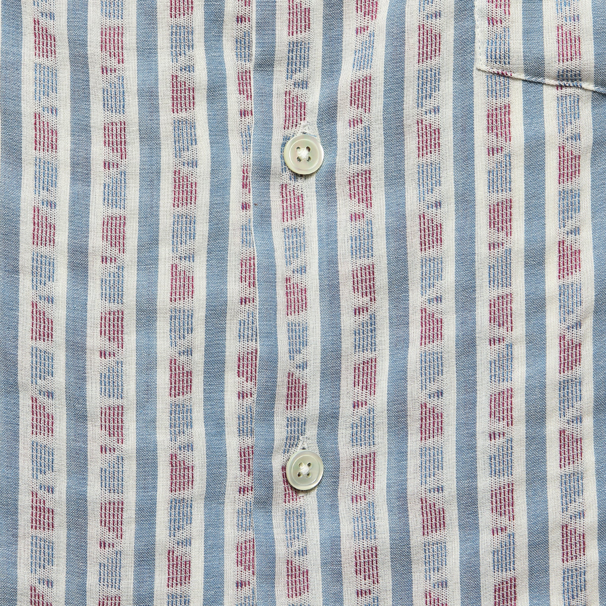 
                          Puerto Geo Stripe Shirt - Light Blue - Portuguese Flannel - STAG Provisions - Tops - S/S Woven - Other Pattern
                        