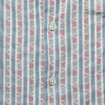 Puerto Geo Stripe Shirt - Light Blue - Portuguese Flannel - STAG Provisions - Tops - S/S Woven - Other Pattern