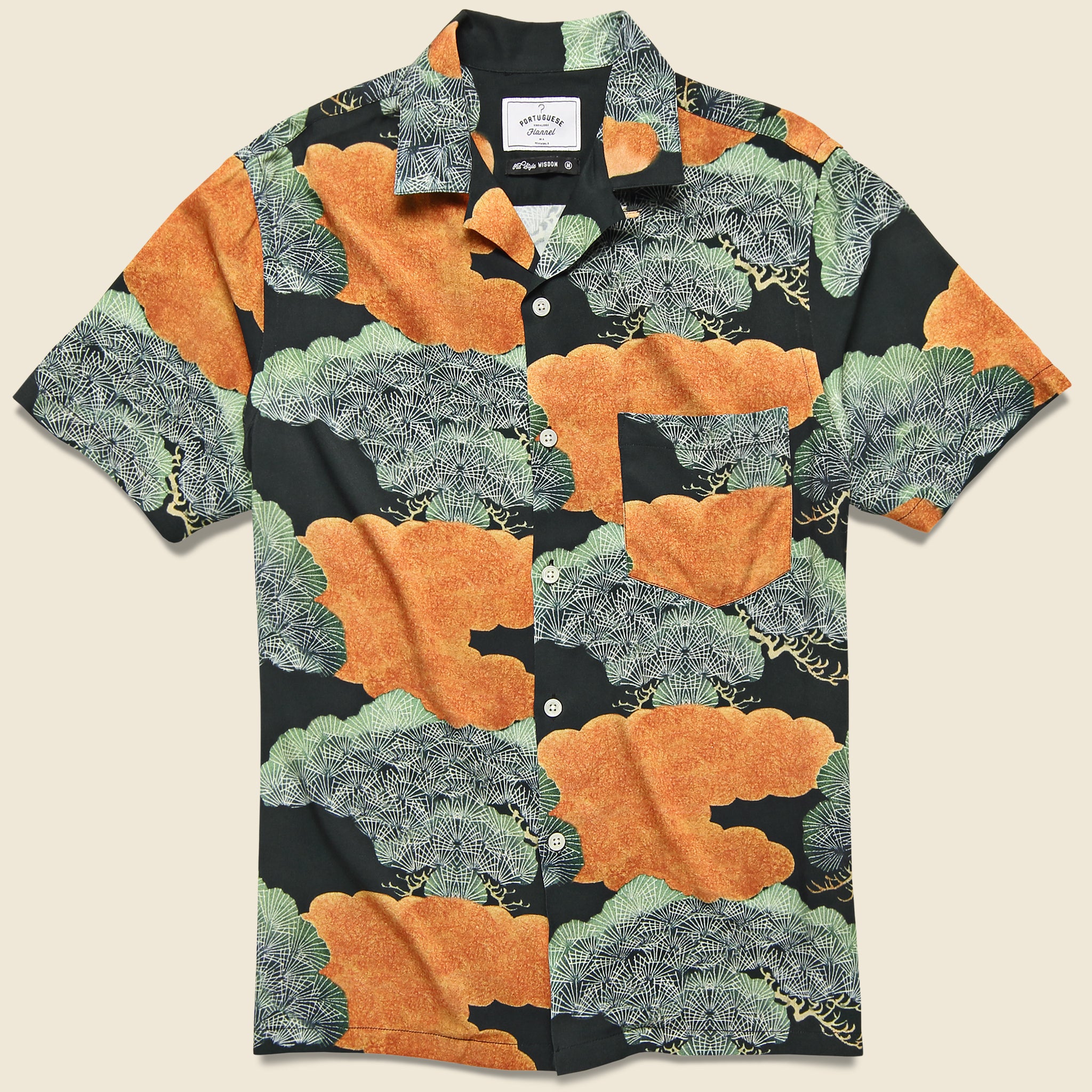 Japanese Pine Camp Shirt - Black/Orange - Portuguese Flannel - STAG Provisions - Tops - S/S Woven - Other Pattern