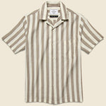 Bayonne Camp Shirt - Brown/White - Portuguese Flannel - STAG Provisions - Tops - S/S Woven - Stripe