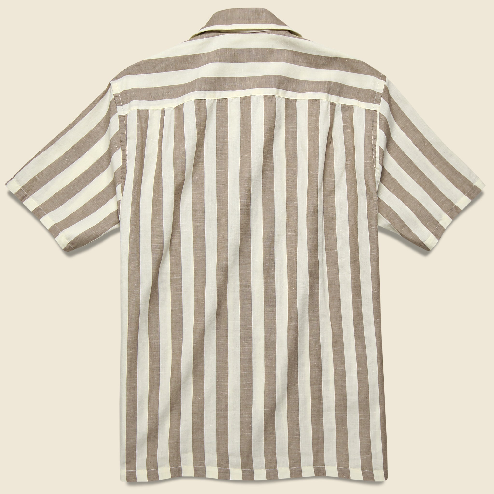 Bayonne Camp Shirt - Brown/White - Portuguese Flannel - STAG Provisions - Tops - S/S Woven - Stripe