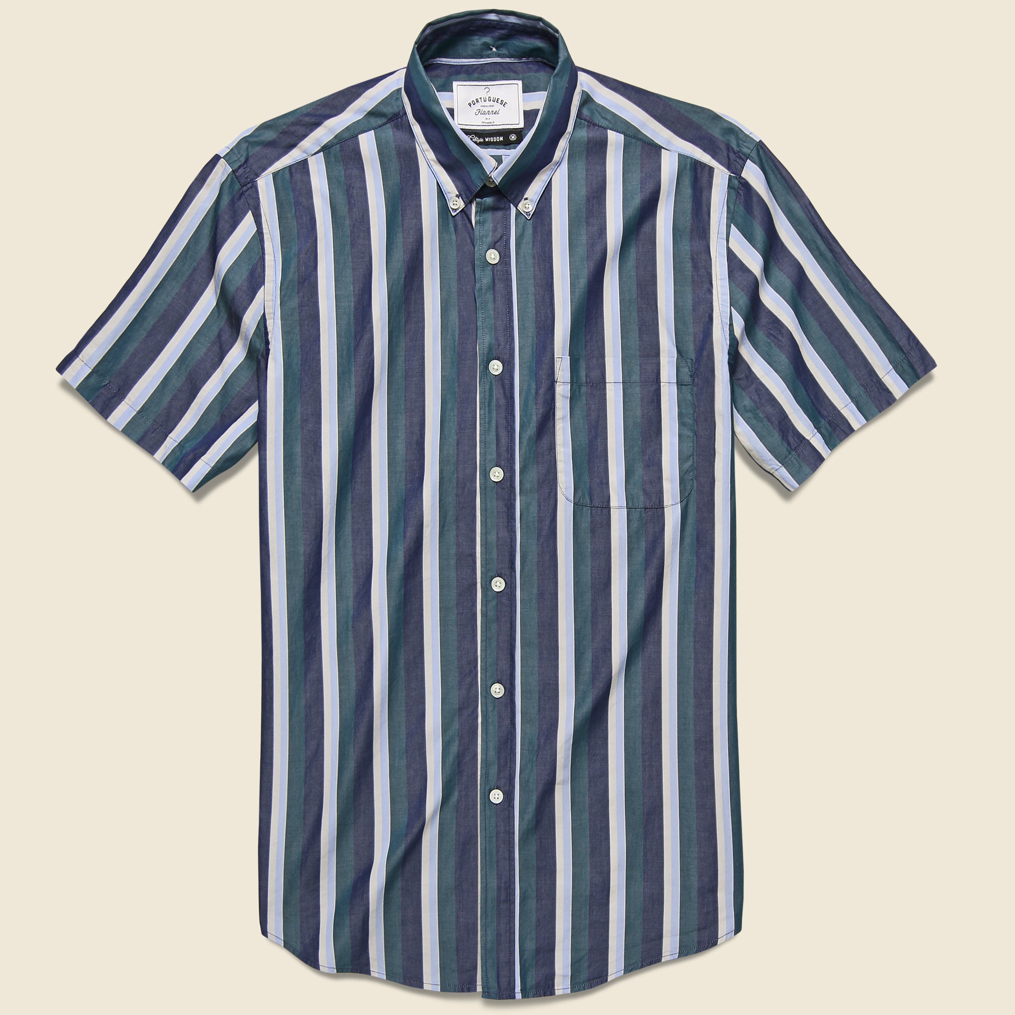 Marseille Shirt - Navy/Blue/White - Portuguese Flannel - STAG Provisions - Tops - S/S Woven - Stripe