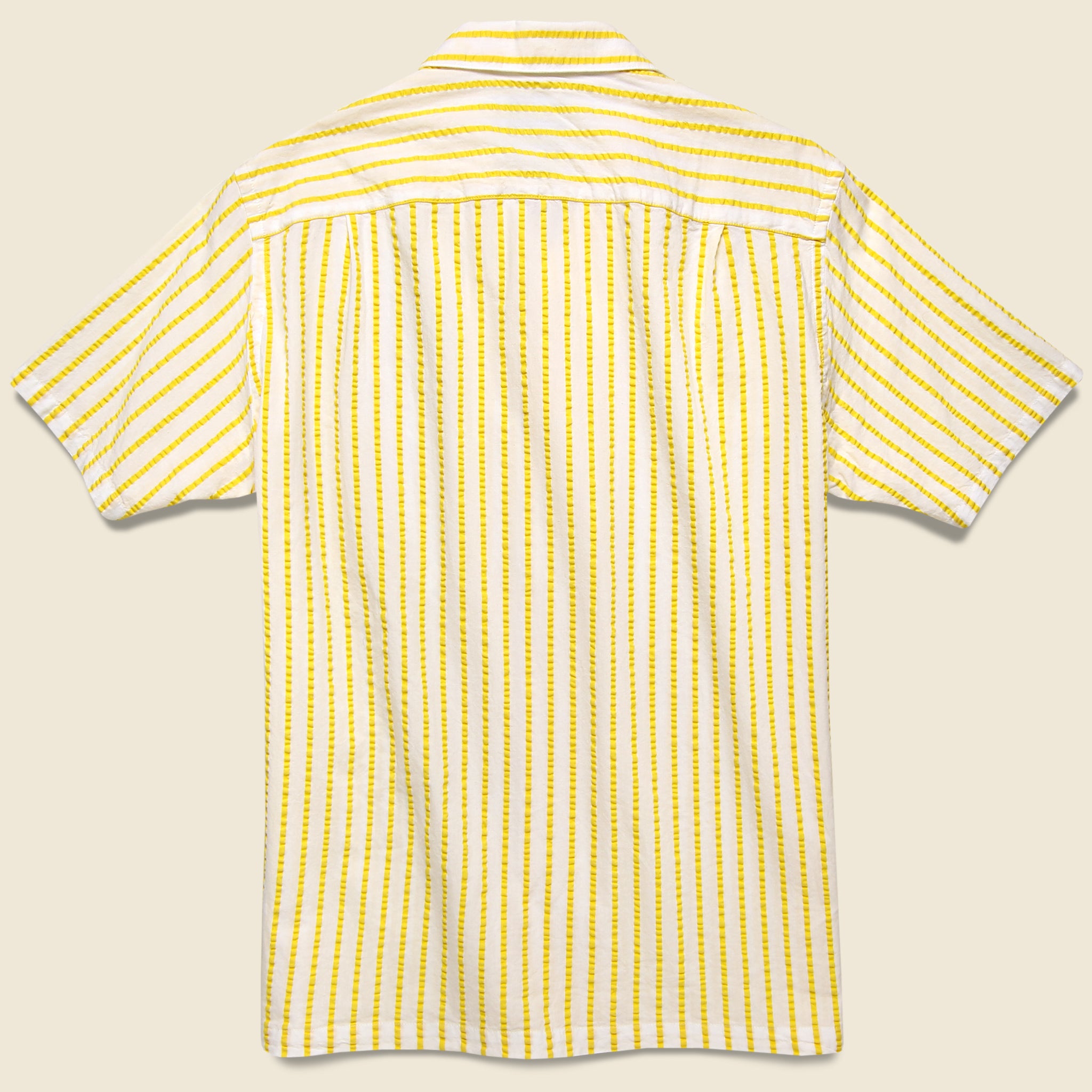 
                          Rayures Camp Shirt - White/Yellow - Portuguese Flannel - STAG Provisions - Tops - S/S Woven - Stripe
                        