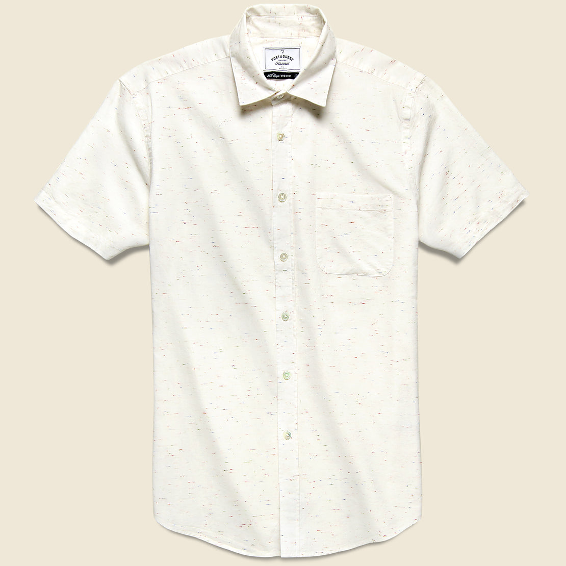 Portuguese Flannel Ebano Fleck Shirt - White