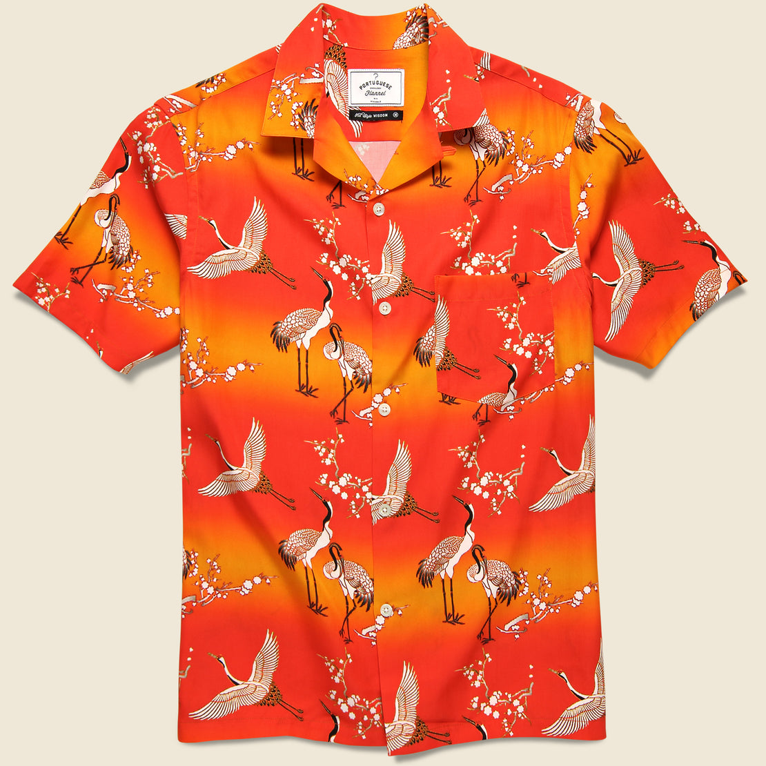 Portuguese Flannel Tazu Camp Shirt - Pink/Orange
