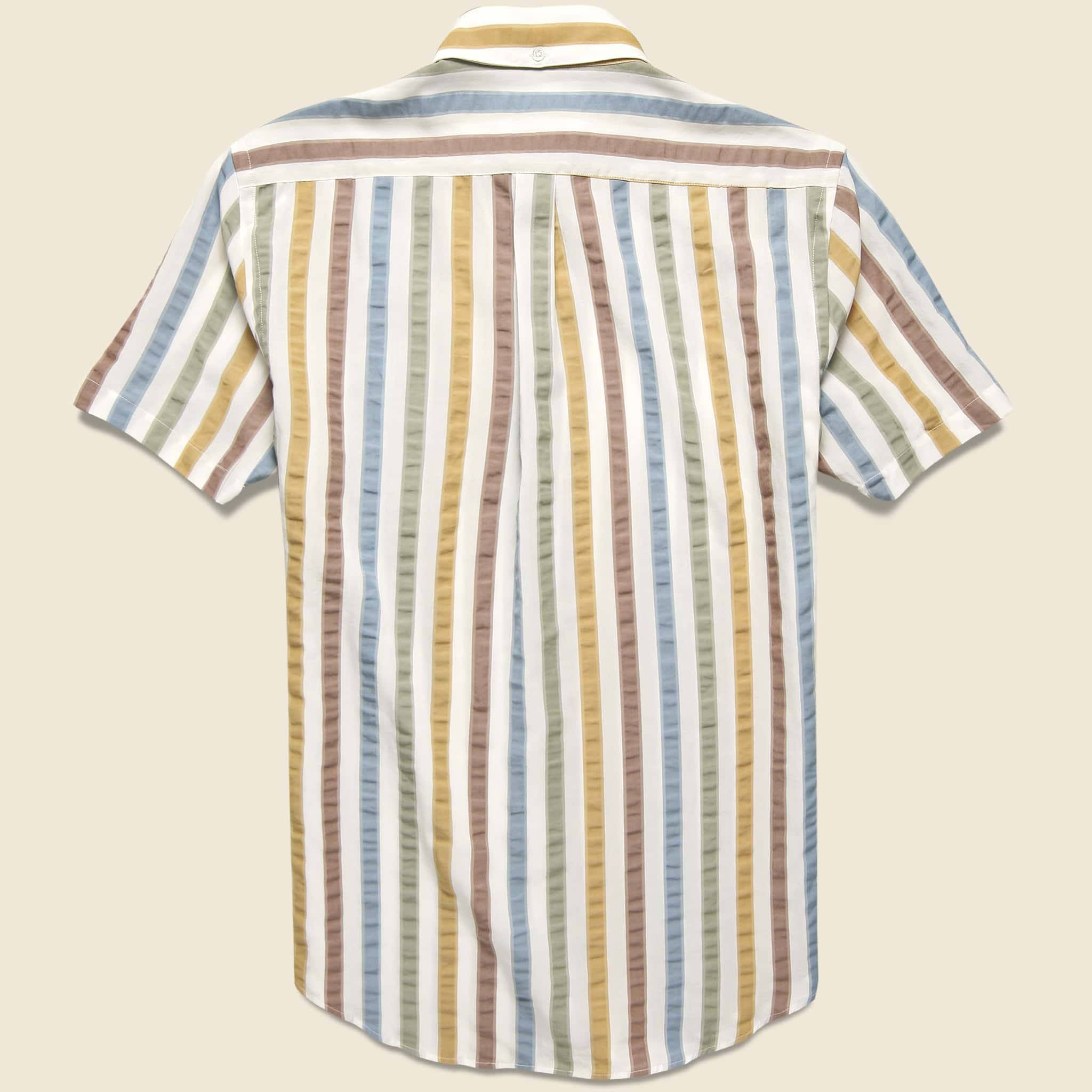 Water Color Shirt - White - Portuguese Flannel - STAG Provisions - Tops - S/S Woven - Stripe