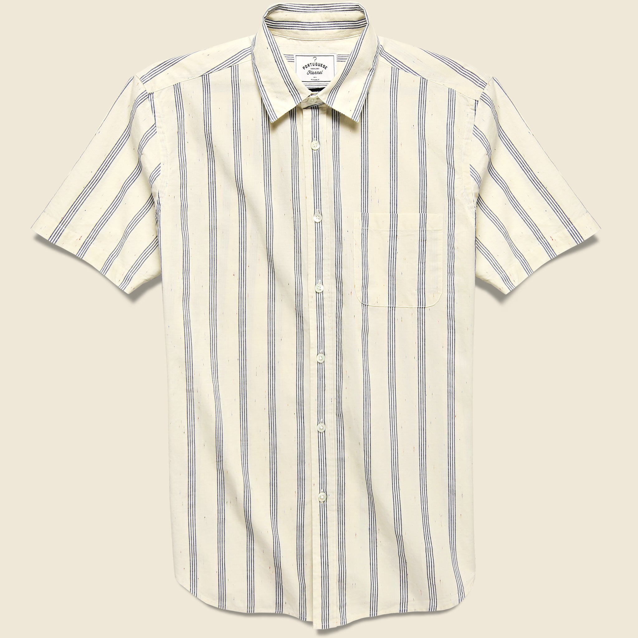 Ebano Stripe Shirt - White/Blue - Portuguese Flannel - STAG Provisions - Tops - S/S Woven - Stripe