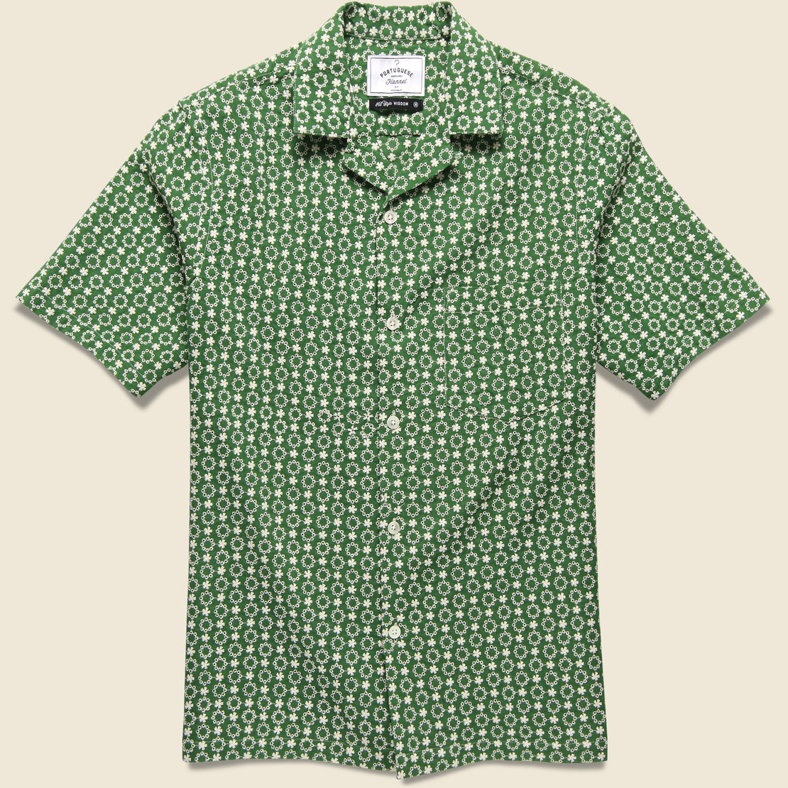 Portuguese Flannel Folklore 3 Embroidered Camp Shirt - Green