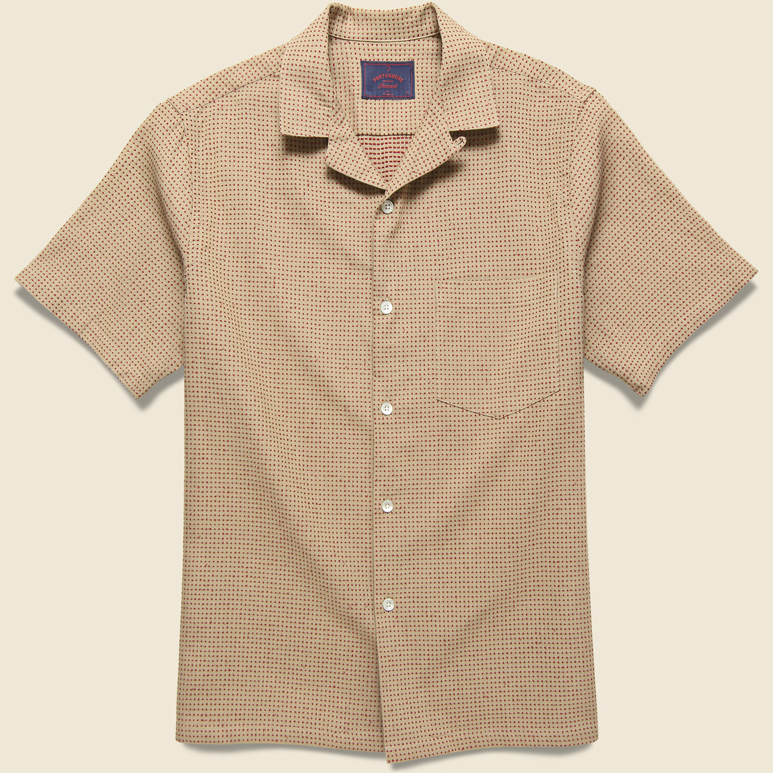 Portuguese Flannel Ring Woven Dot Shirt - Brown