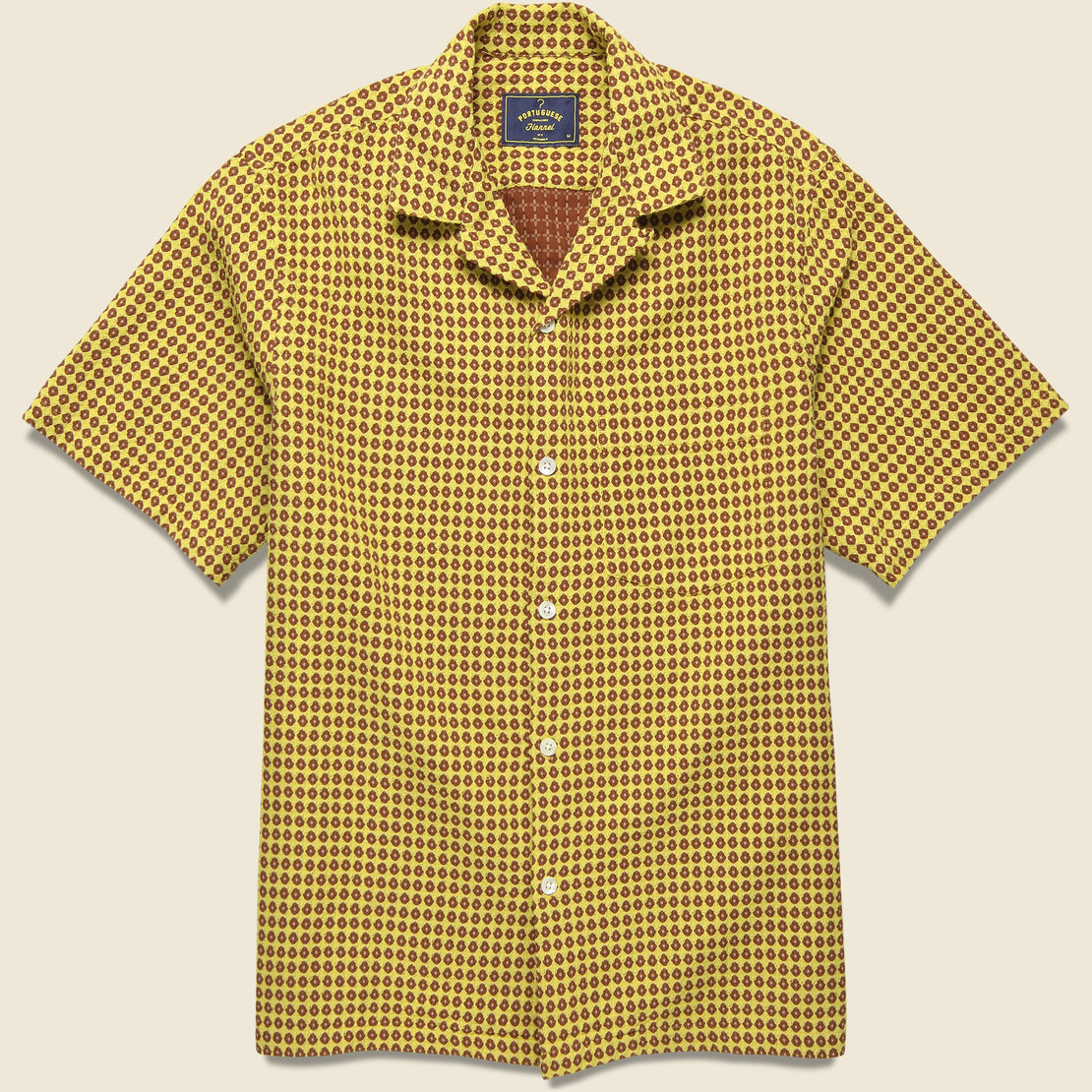 Portuguese Flannel Favo Honey Dot Shirt - Yellow