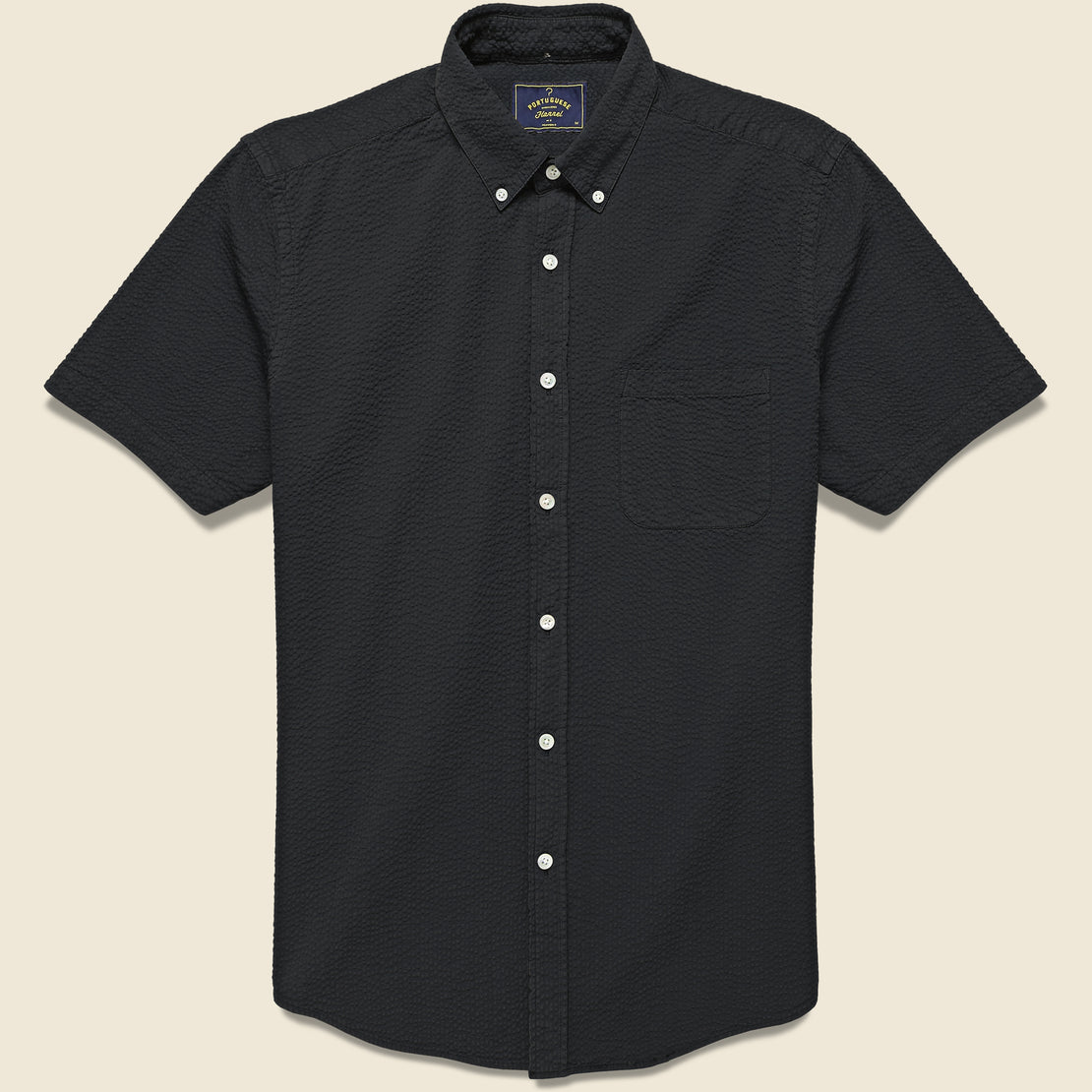 Portuguese Flannel Atlantico Seersucker Shirt - Black