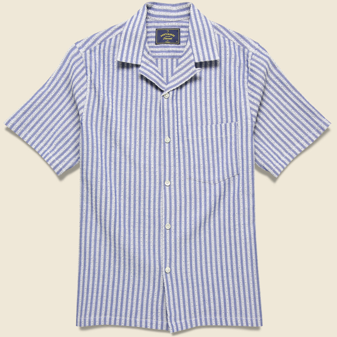 Portuguese Flannel Jacquard Chambray Shirt - Indigo/Blue
